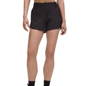 Lululemon Black Hotty Hot Lined Shorts Size 2 Running 4" Inseam